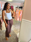 Brown Denim Crops