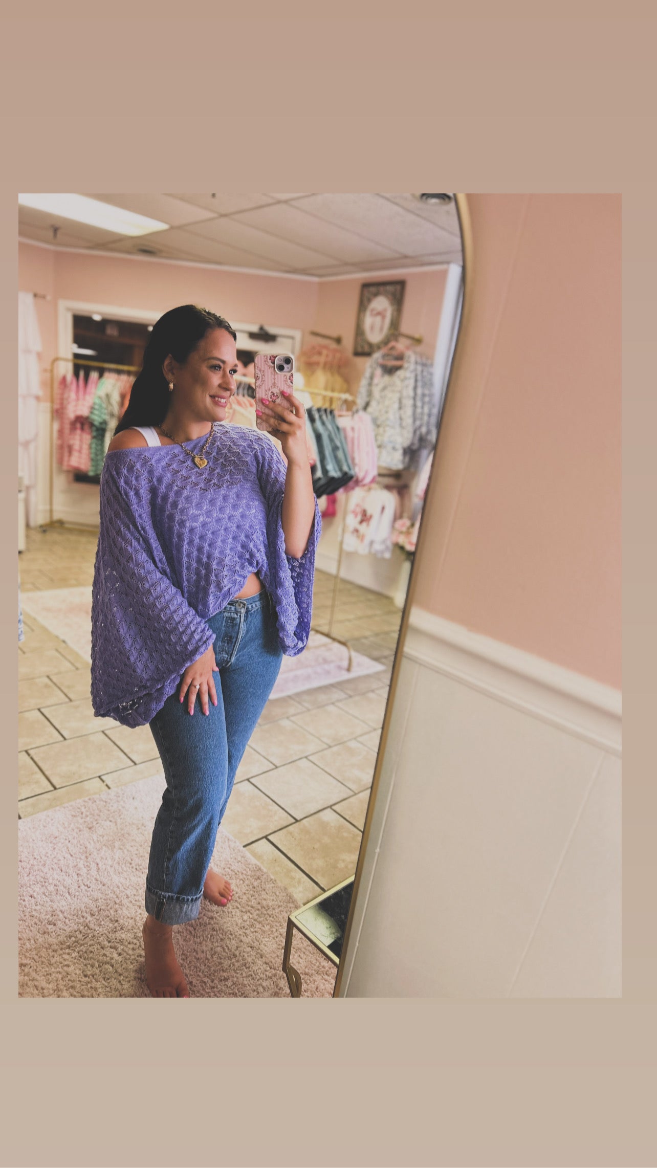 Lavender Bell Sleeve Top (Curvy)