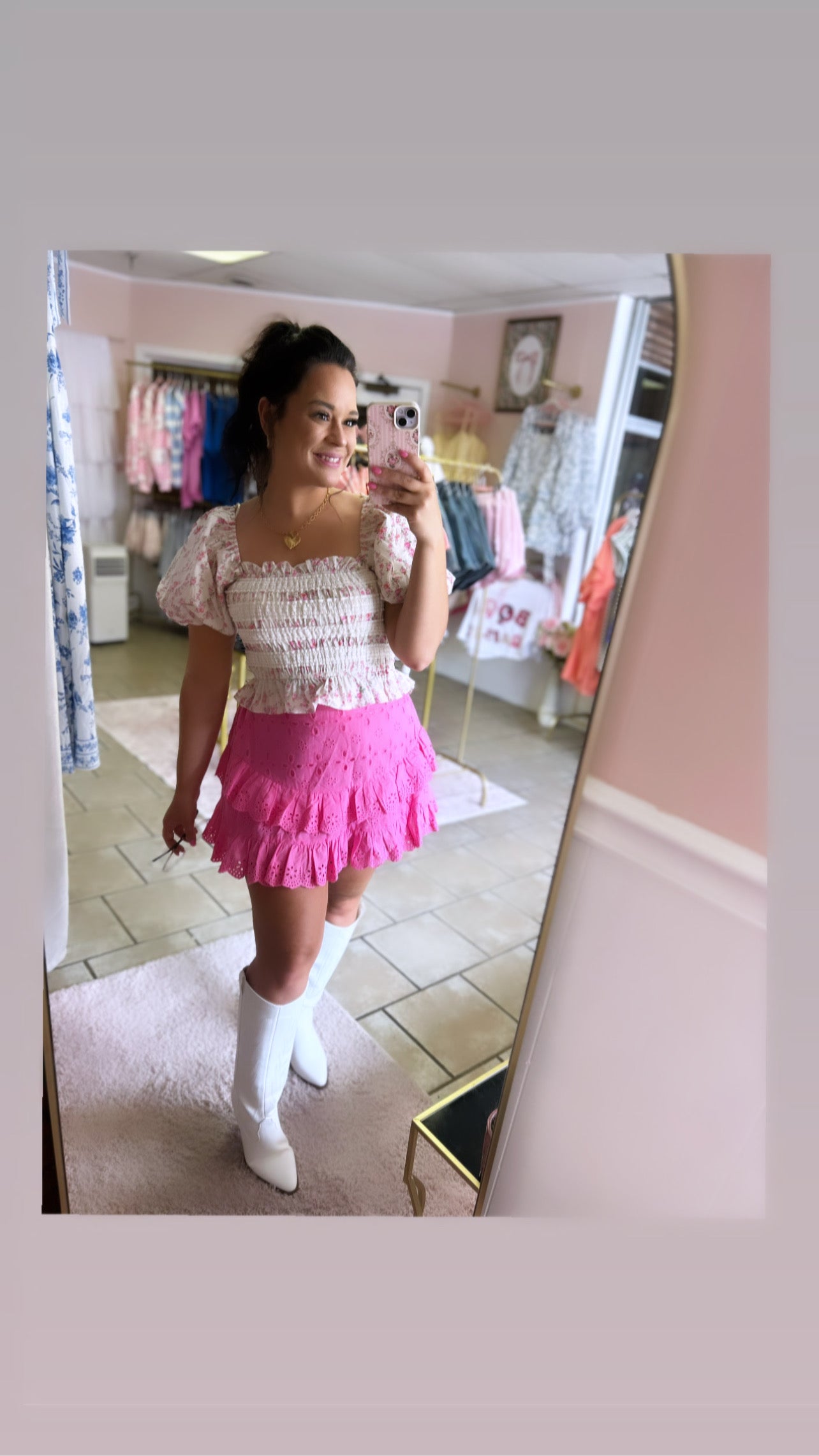 Pink Ruffle Skort