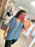 Dusty Blue Oversized Blouse