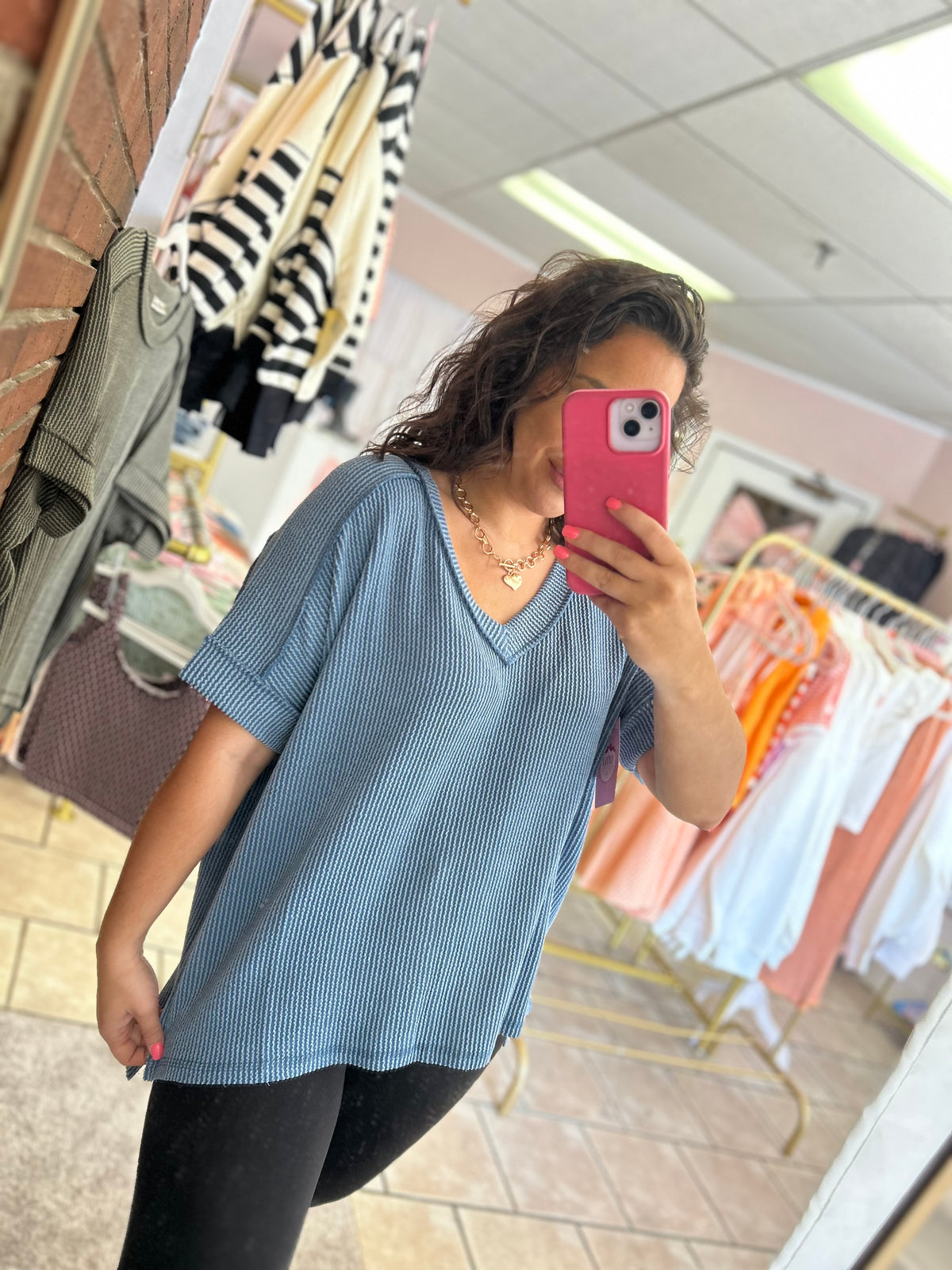Dusty Blue Oversized Blouse