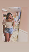 Smocked Lace Bubble Top