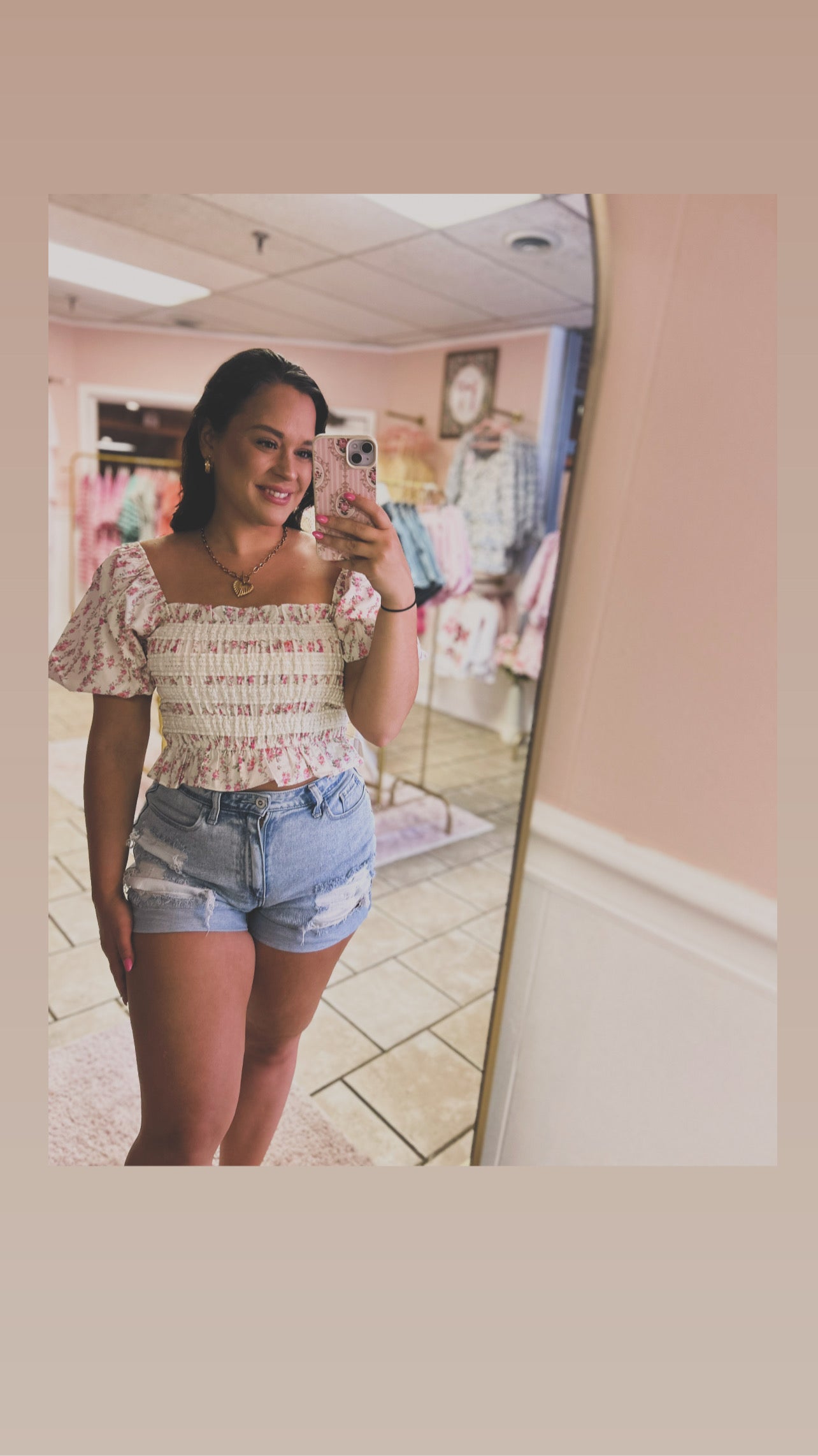 Smocked Lace Bubble Top