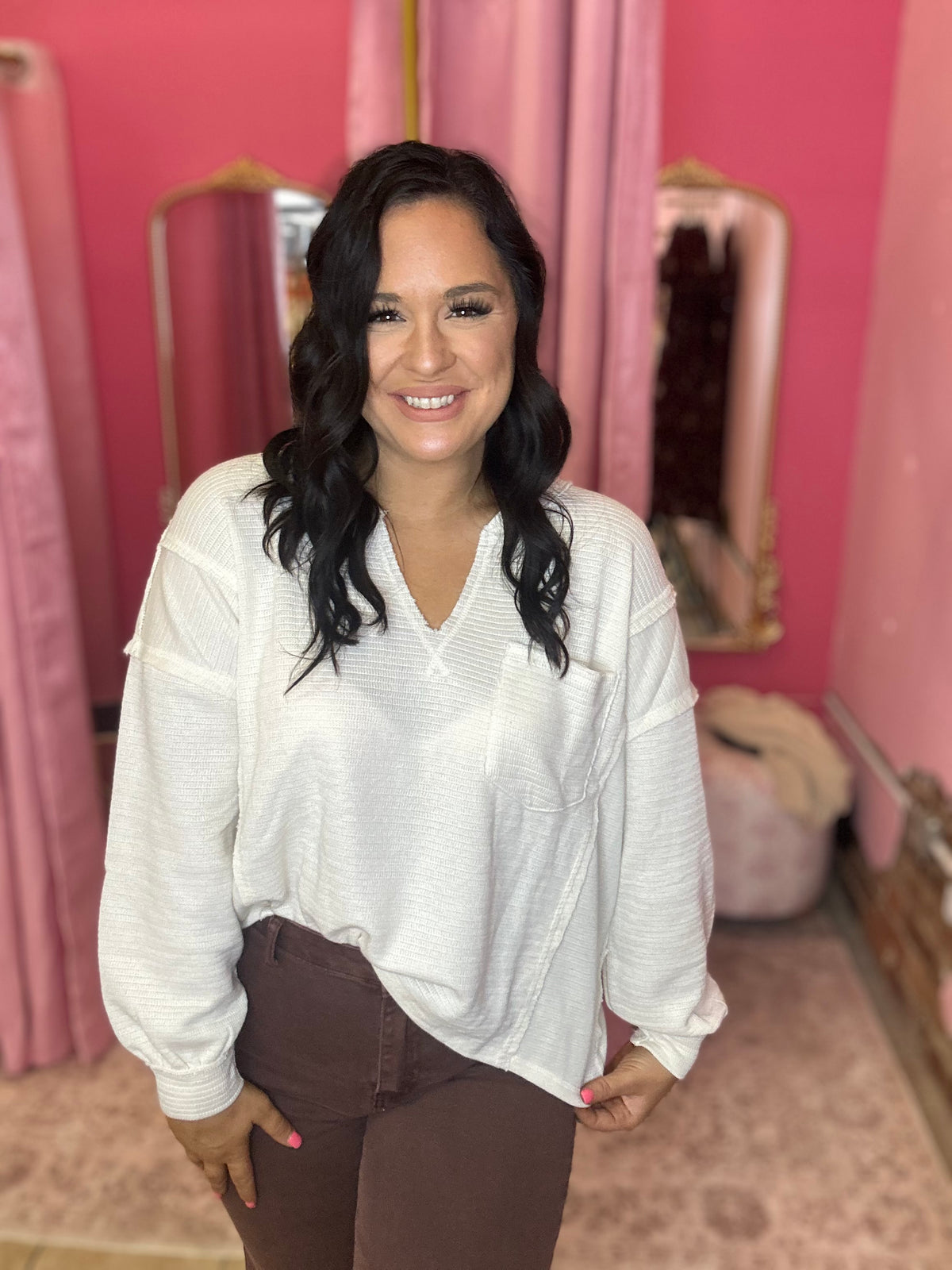 Harper Waffle Knit Top