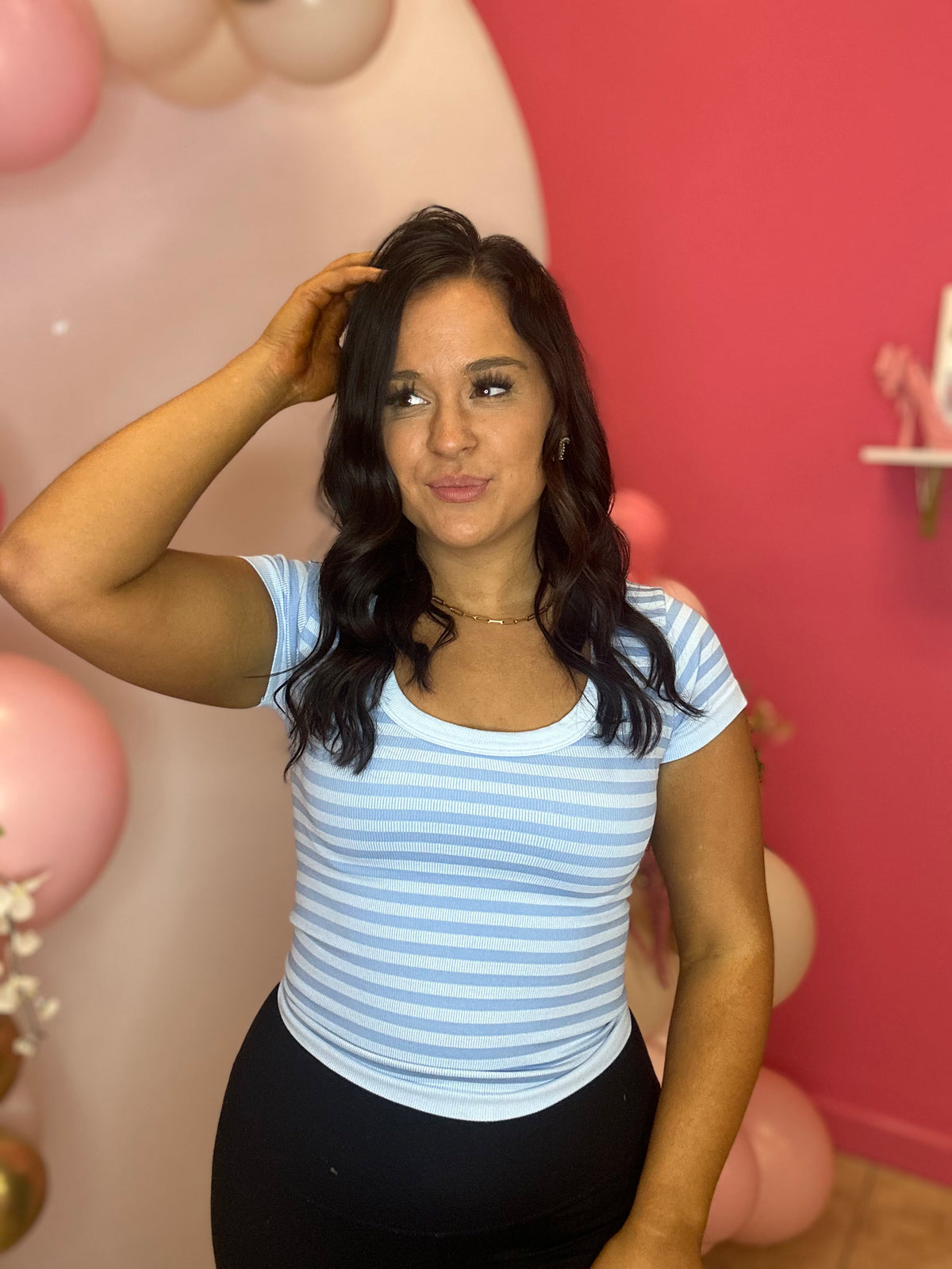 Light Blue Scoop Neck tee