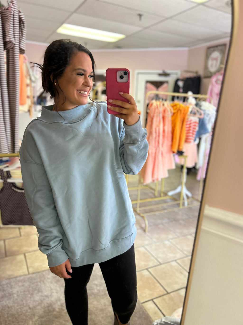 Denim Blue Mockneck