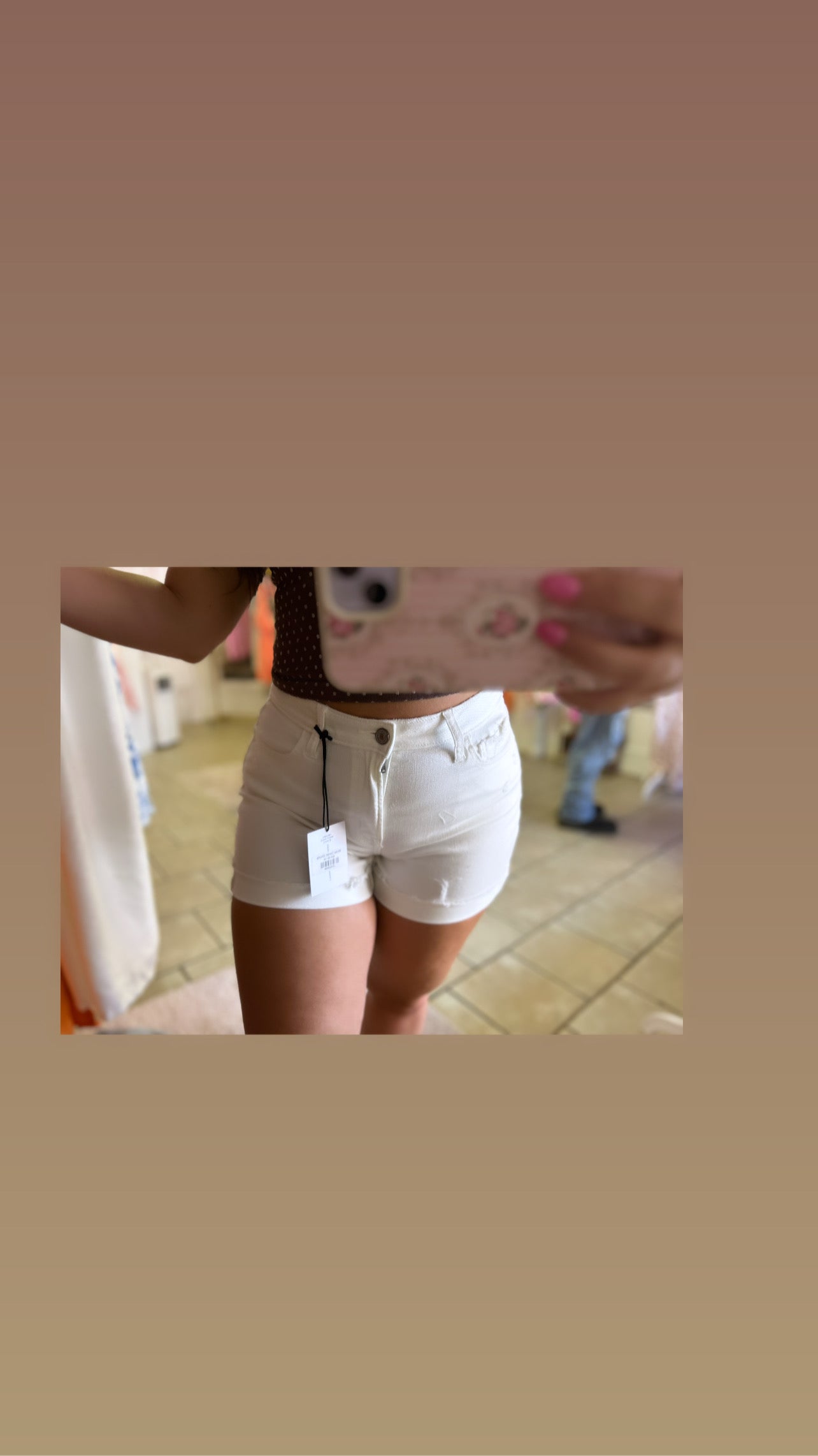 White Denim Zenana Shorts