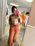 Rustic Orange Terry Flares