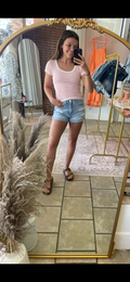 Light Pink Scoop Neck Tee