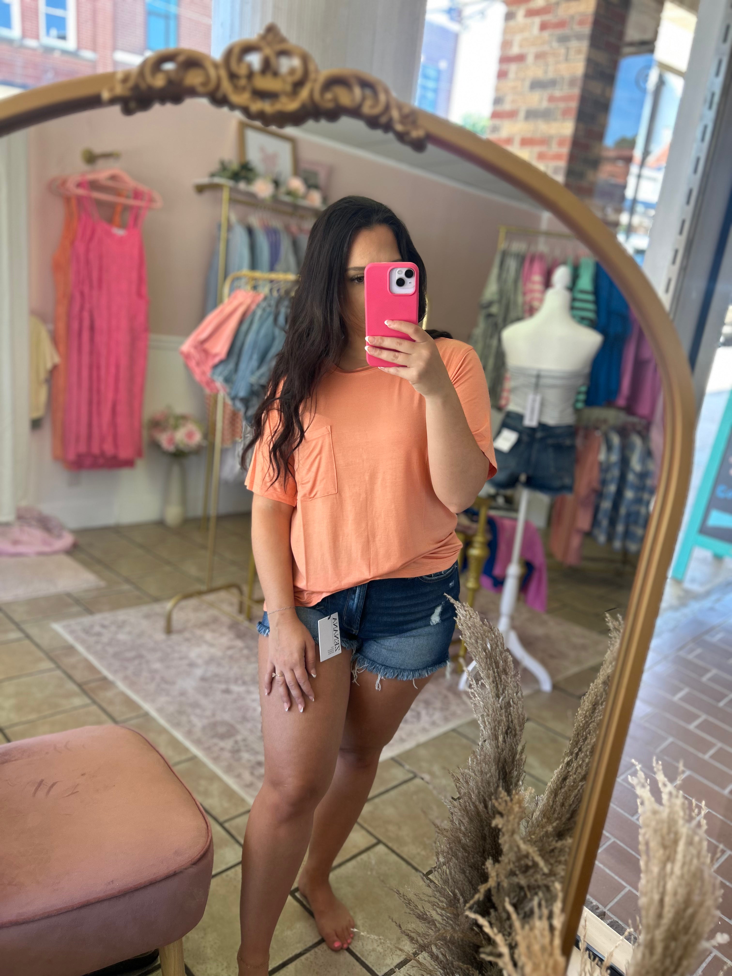 Peachy Oversized Pocket Tee