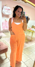 Peachy Daisy Jumpsuit (Curvy)