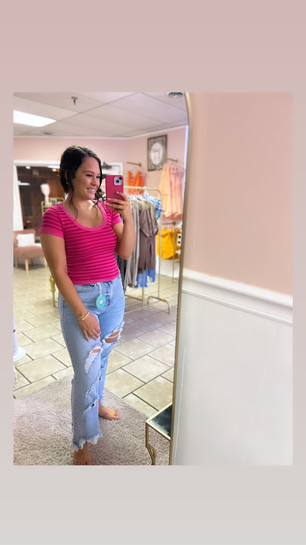 Hot Pink Scoop Neck