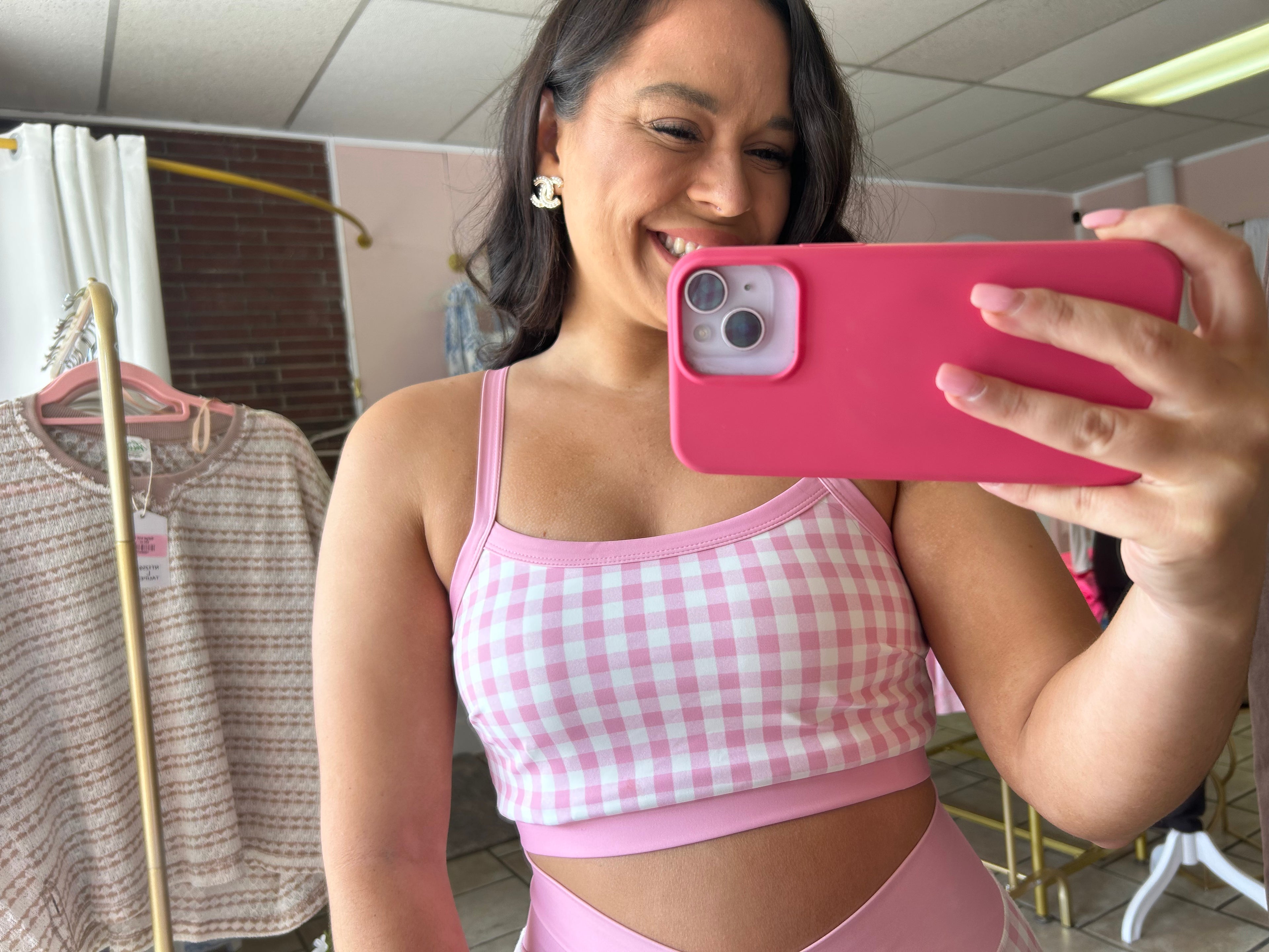 Gingham Active Top